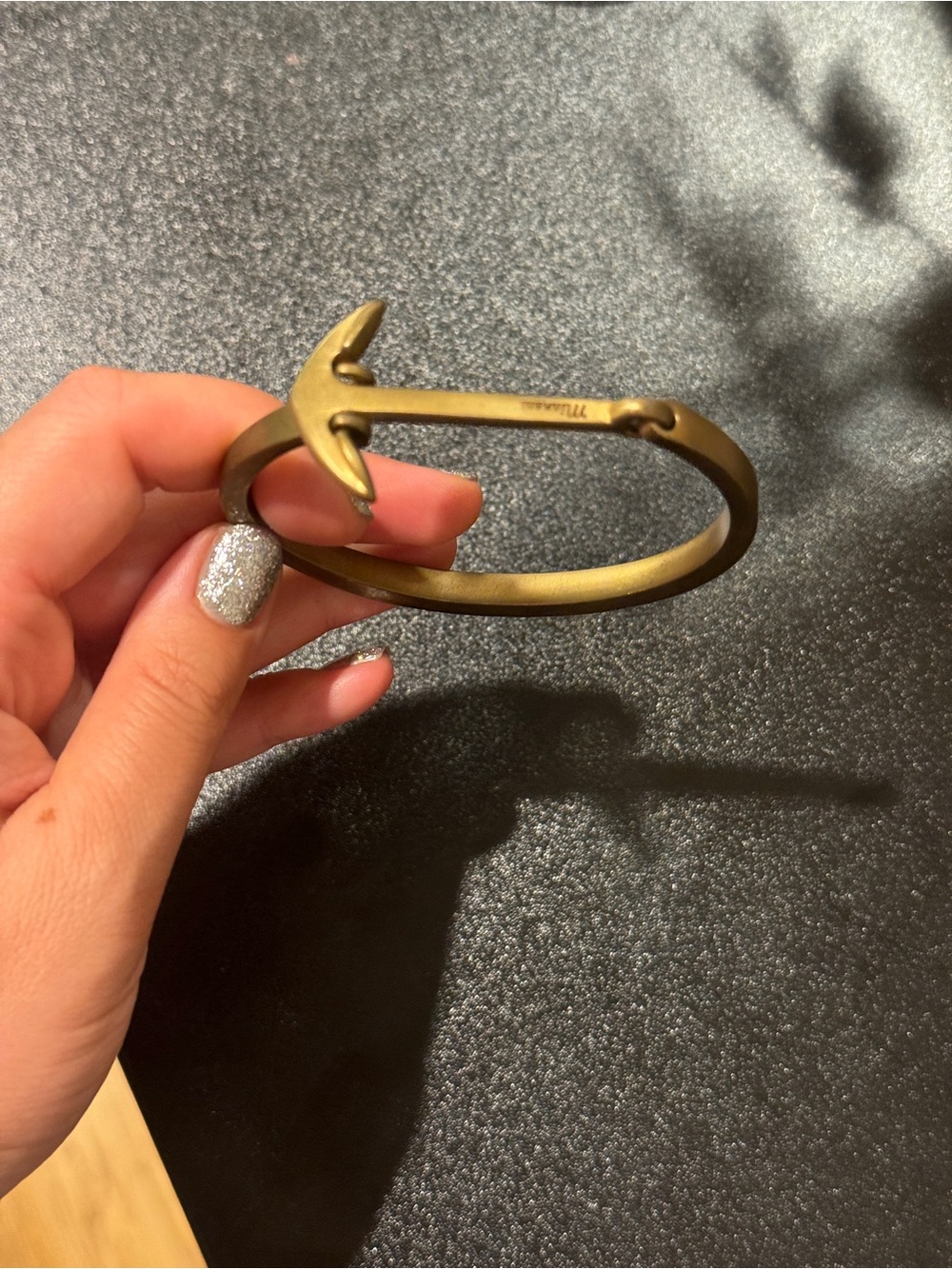 Miansai Anchor Cuff Bracelet in Antique Gold Tone